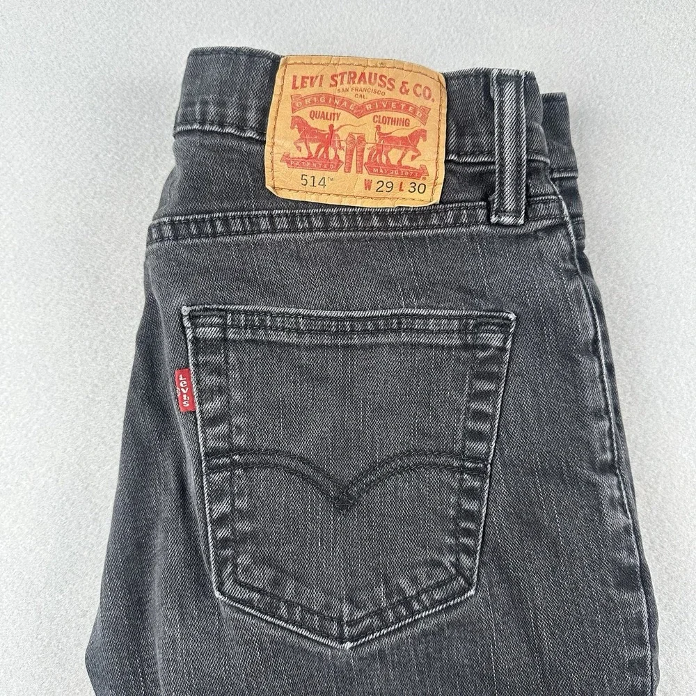 Levi's 514 Men's‎ Denim Jeans Size 29x30 Black Mid-Rise 5 Pockets